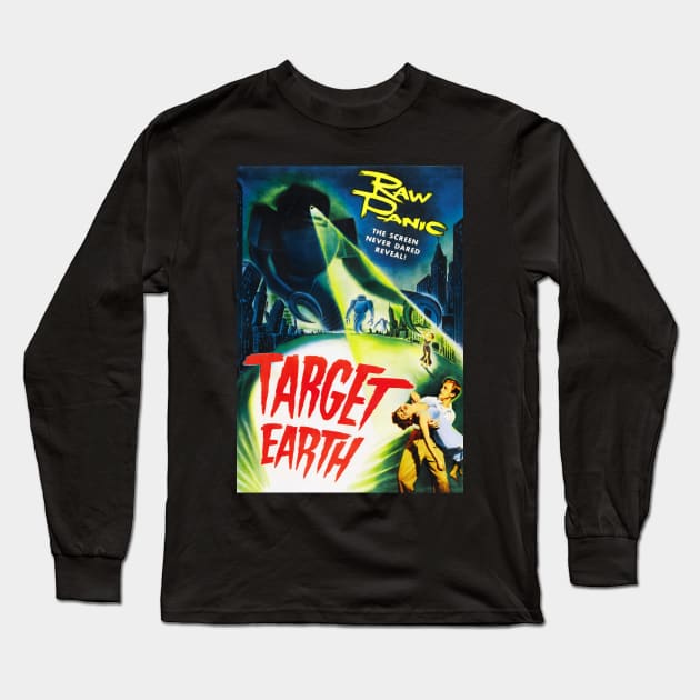 Target Earth Vintage Sci Fi Long Sleeve T-Shirt by Bugsponge
